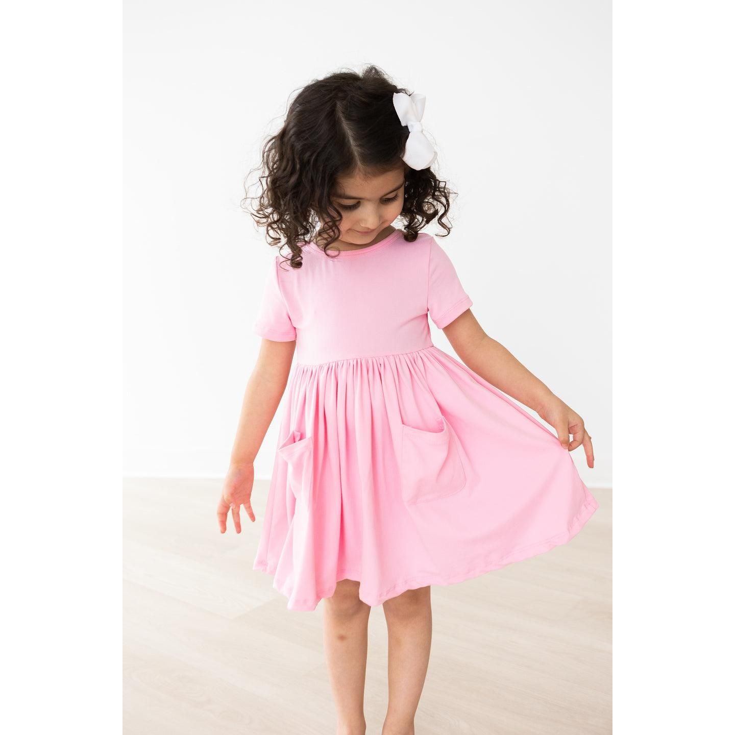 Bubblegum Pink S/S Pocket Twirl Dress
