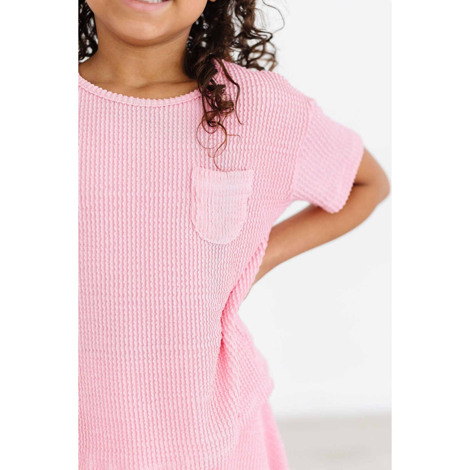 Bubblegum Pink Scrunchy Pocket Tee