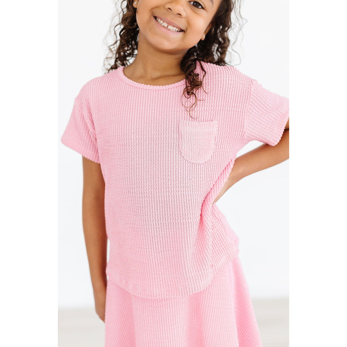 Bubblegum Pink Scrunchy Pocket Tee