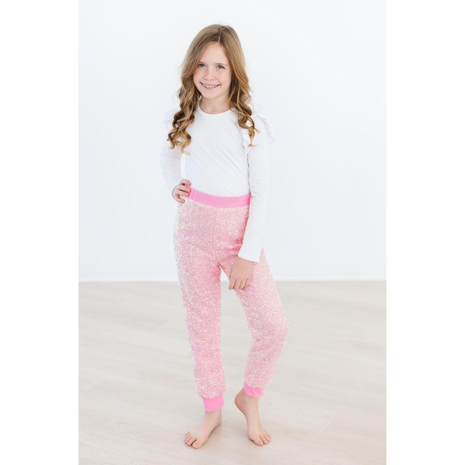 Bubblegum Pink Sequin Joggers