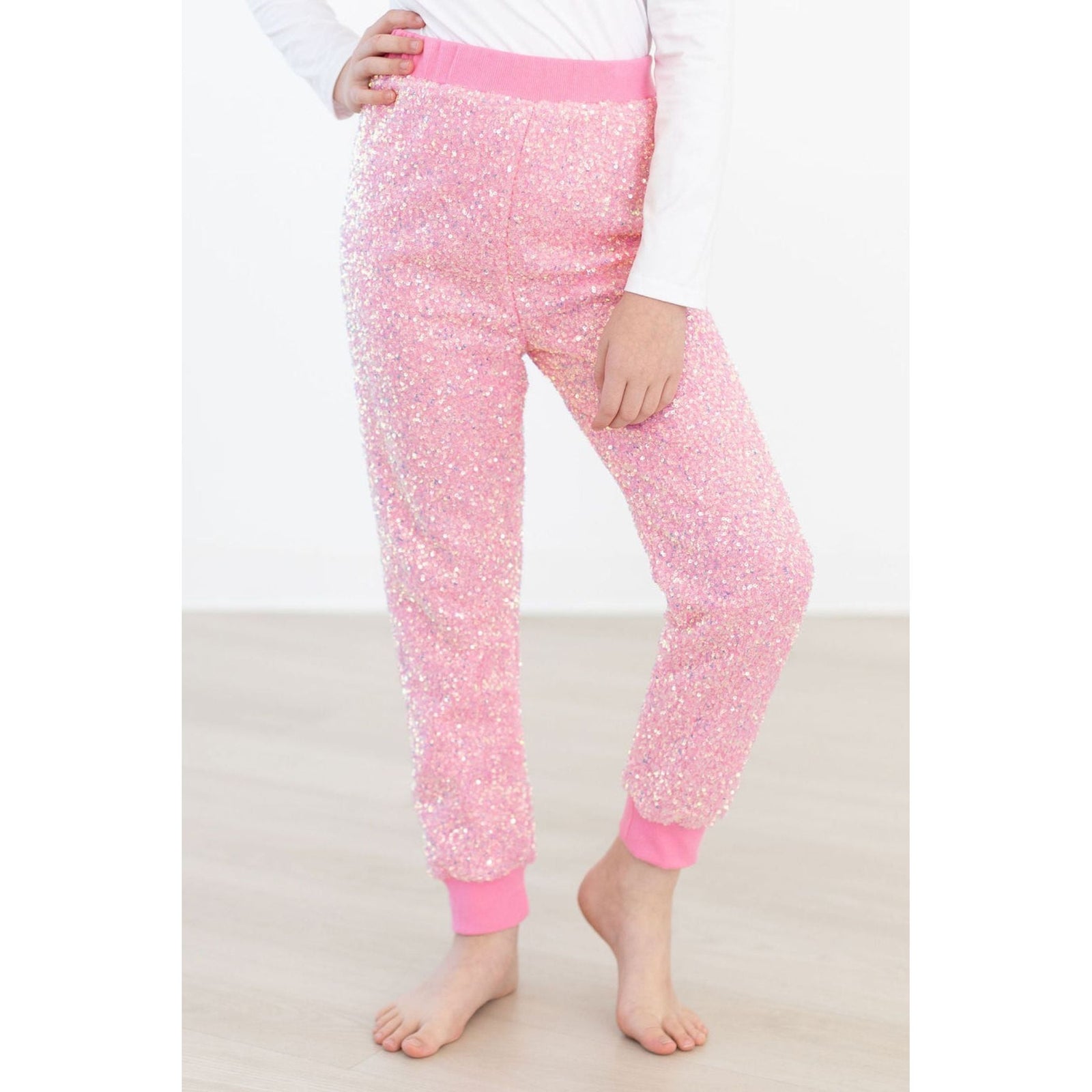 Bubblegum Pink Sequin Joggers