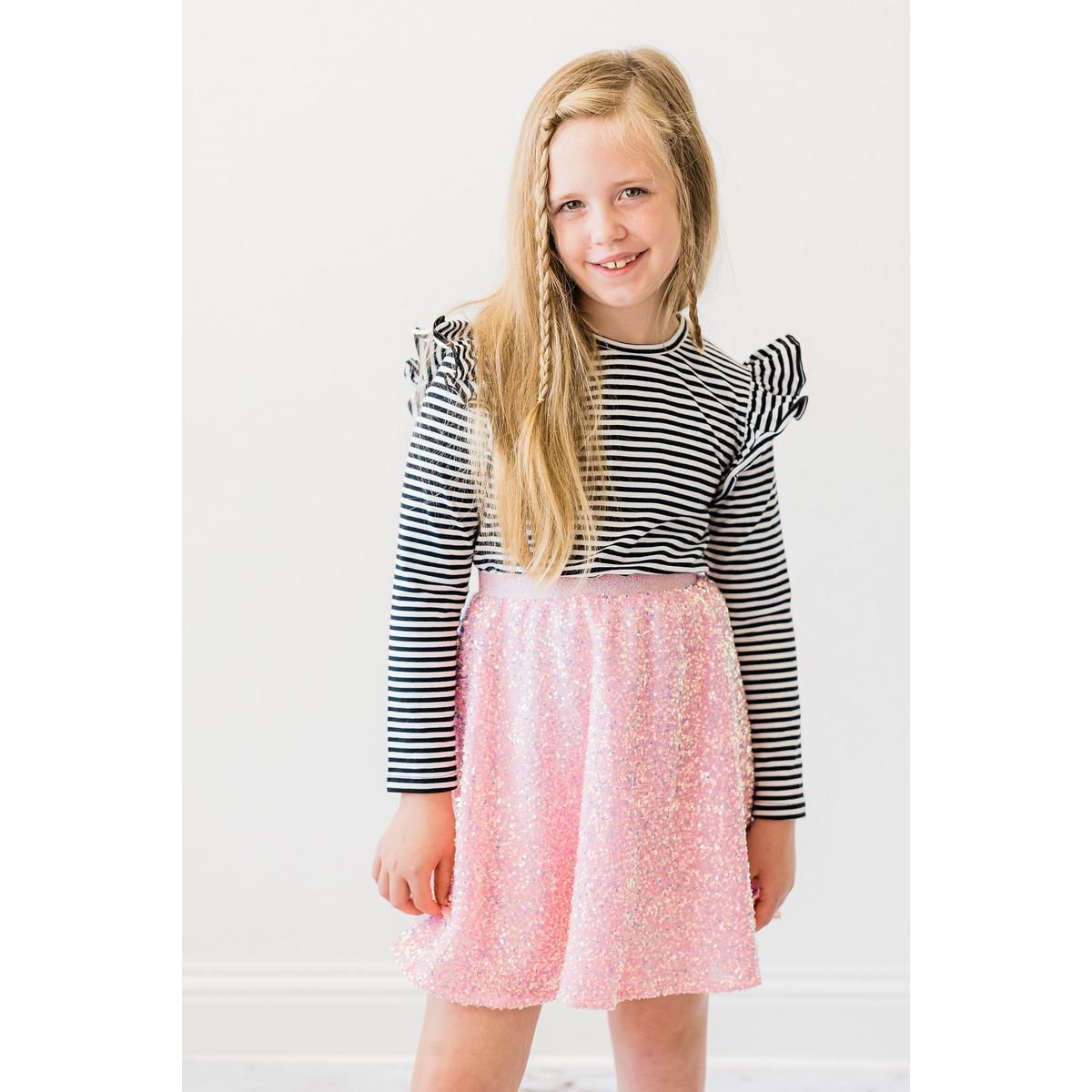 Bubblegum Pink Sequin Twirl Skort