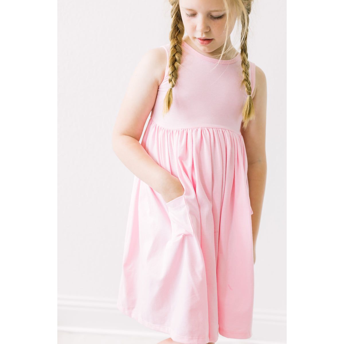 Bubblegum Pink Tank Pocket Twirl Dress