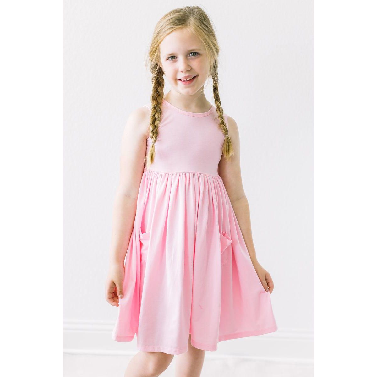 Bubblegum Pink Tank Pocket Twirl Dress