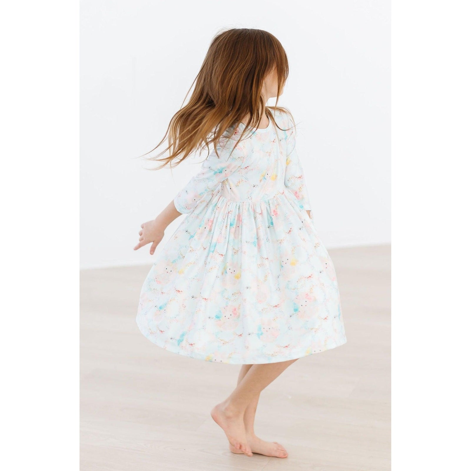 Bunny Dreams 3/4 Sleeve Pocket Twirl Dress