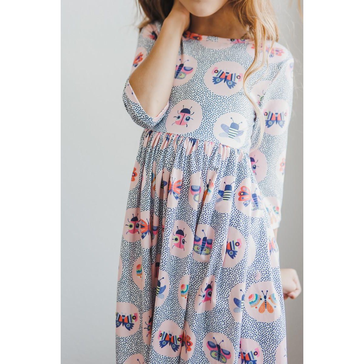 Butterfly Effect 3/4 Sleeve Pocket Twirl Dress
