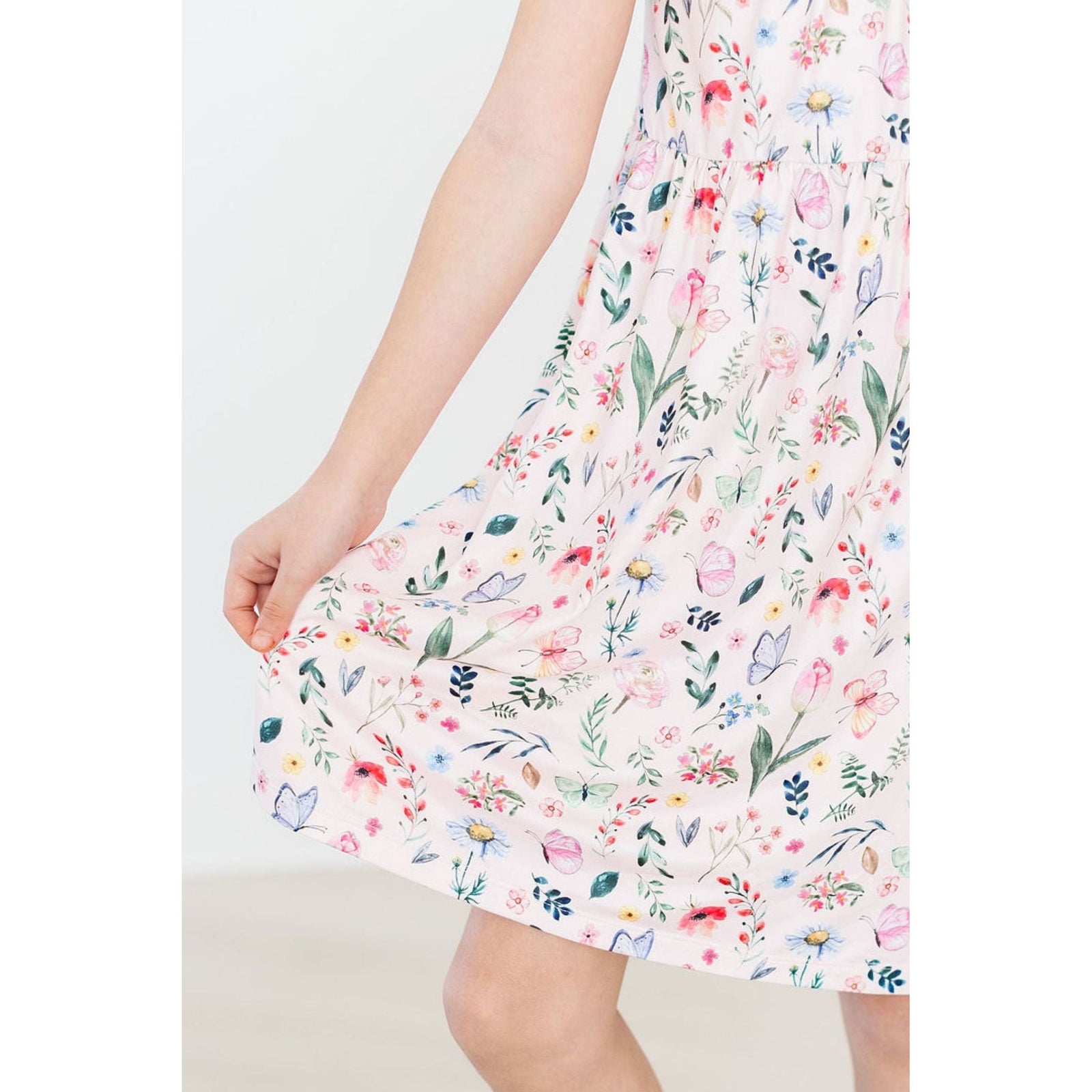Butterfly Meadows Ruffle Cross Back Dress