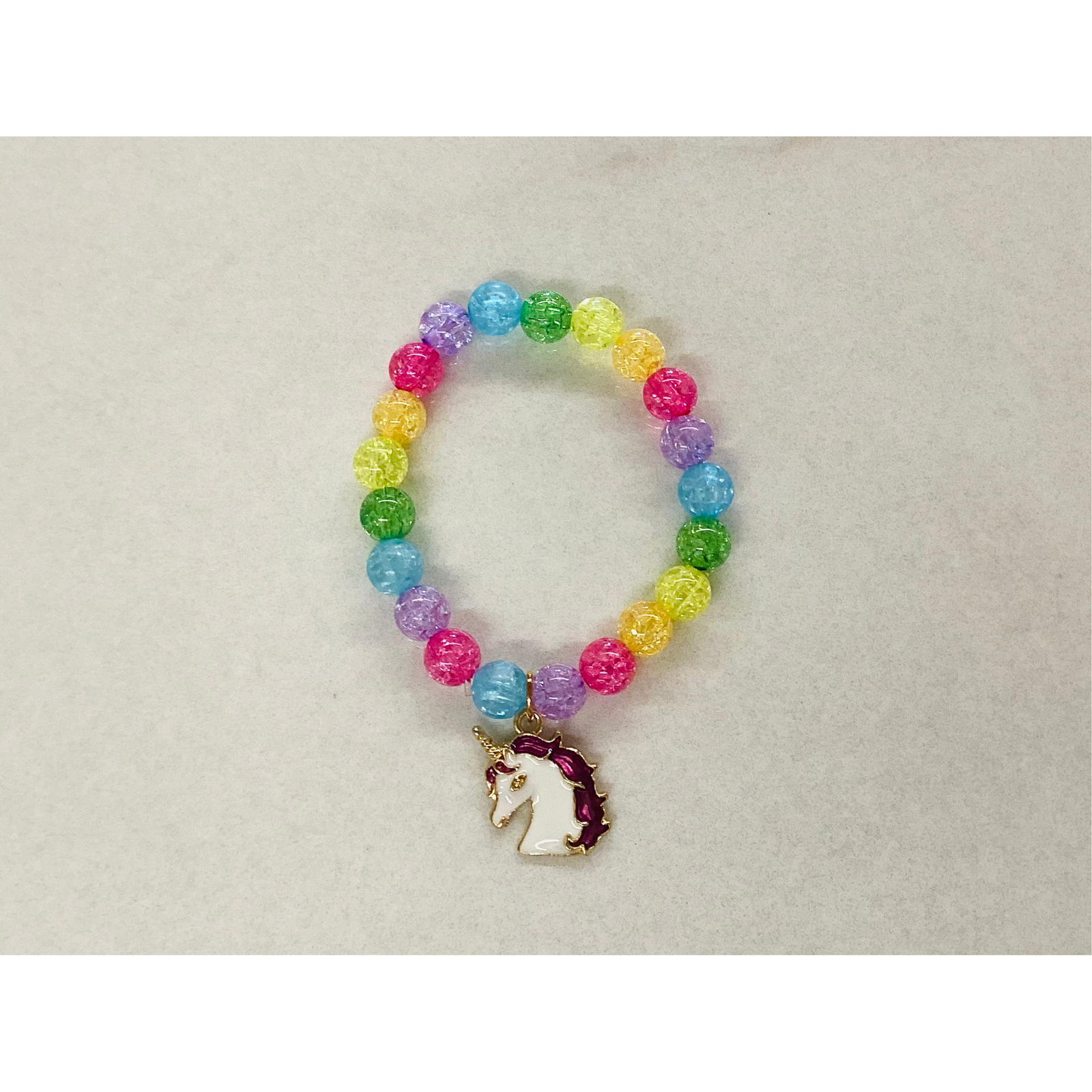 unicorn head charm bracelet | rainbow