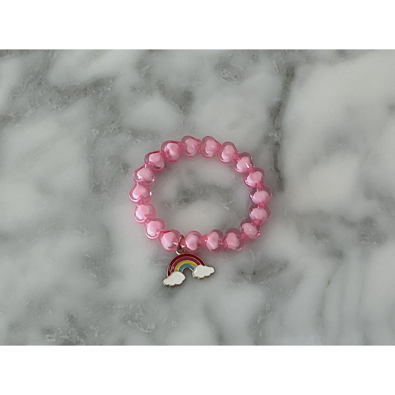 pink rainbow charm bracelet