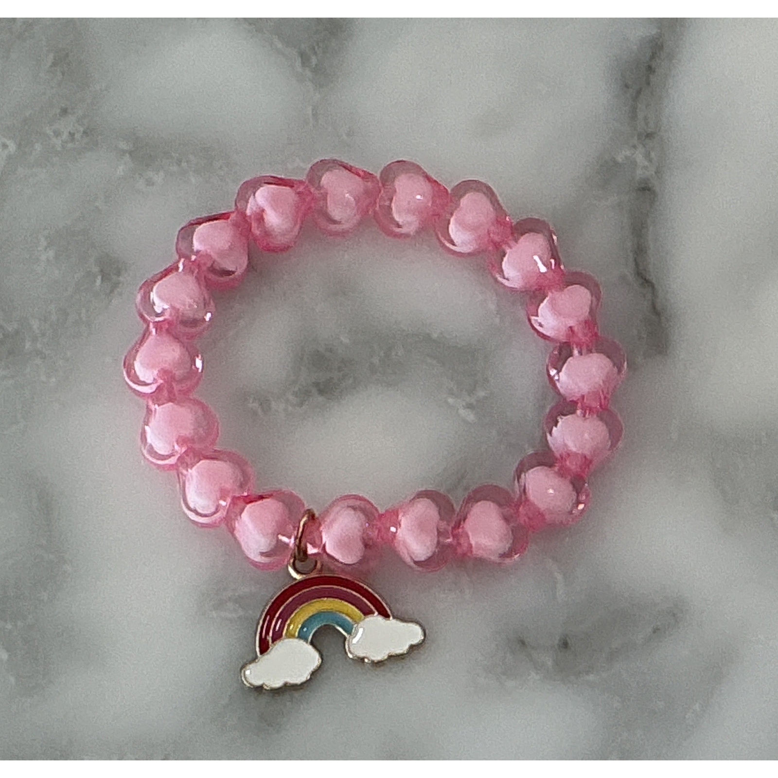 pink rainbow charm bracelet
