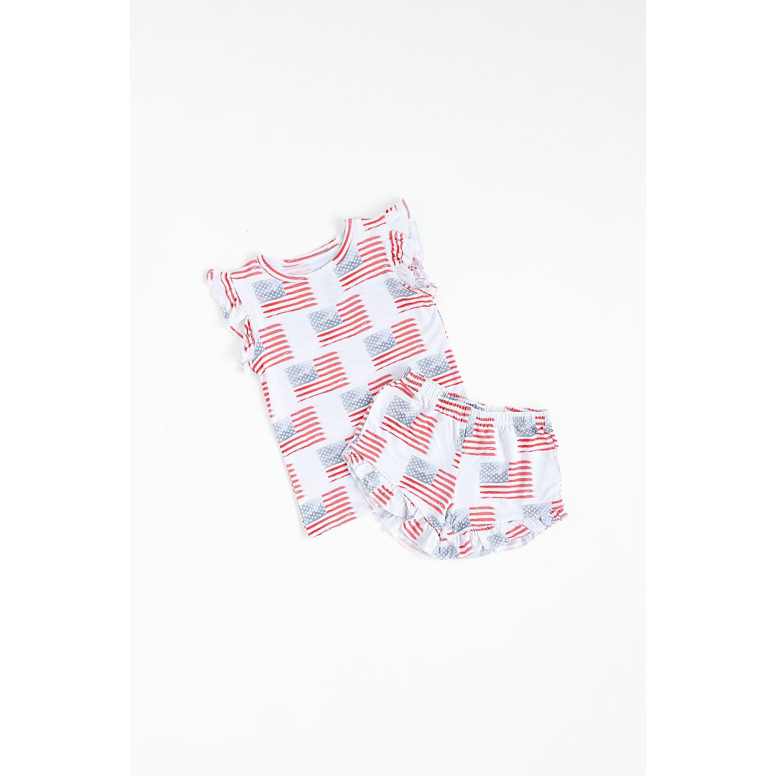American Flag Ruffle Short Set