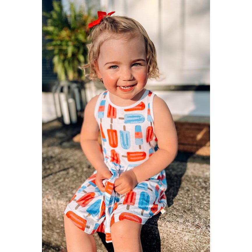 Stretchy Sleeveless Twirl Dress - Popsicles