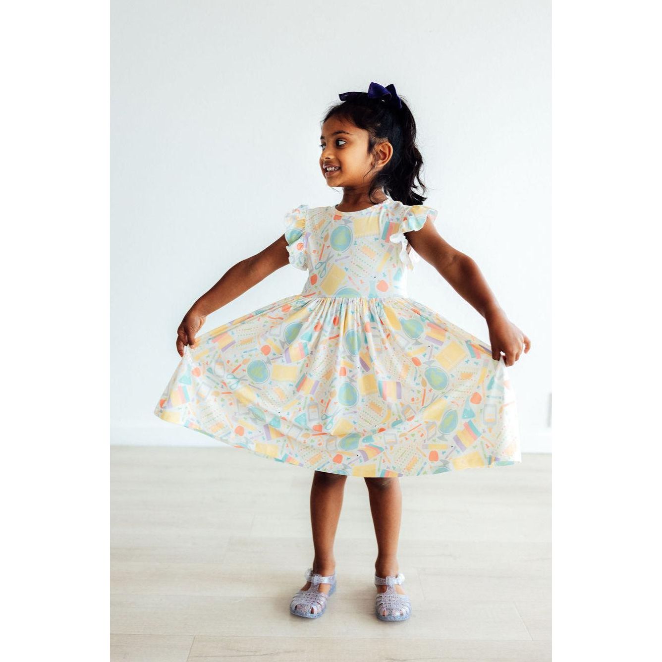 Campus Cutie Flutter Sleeve Twirl Dress