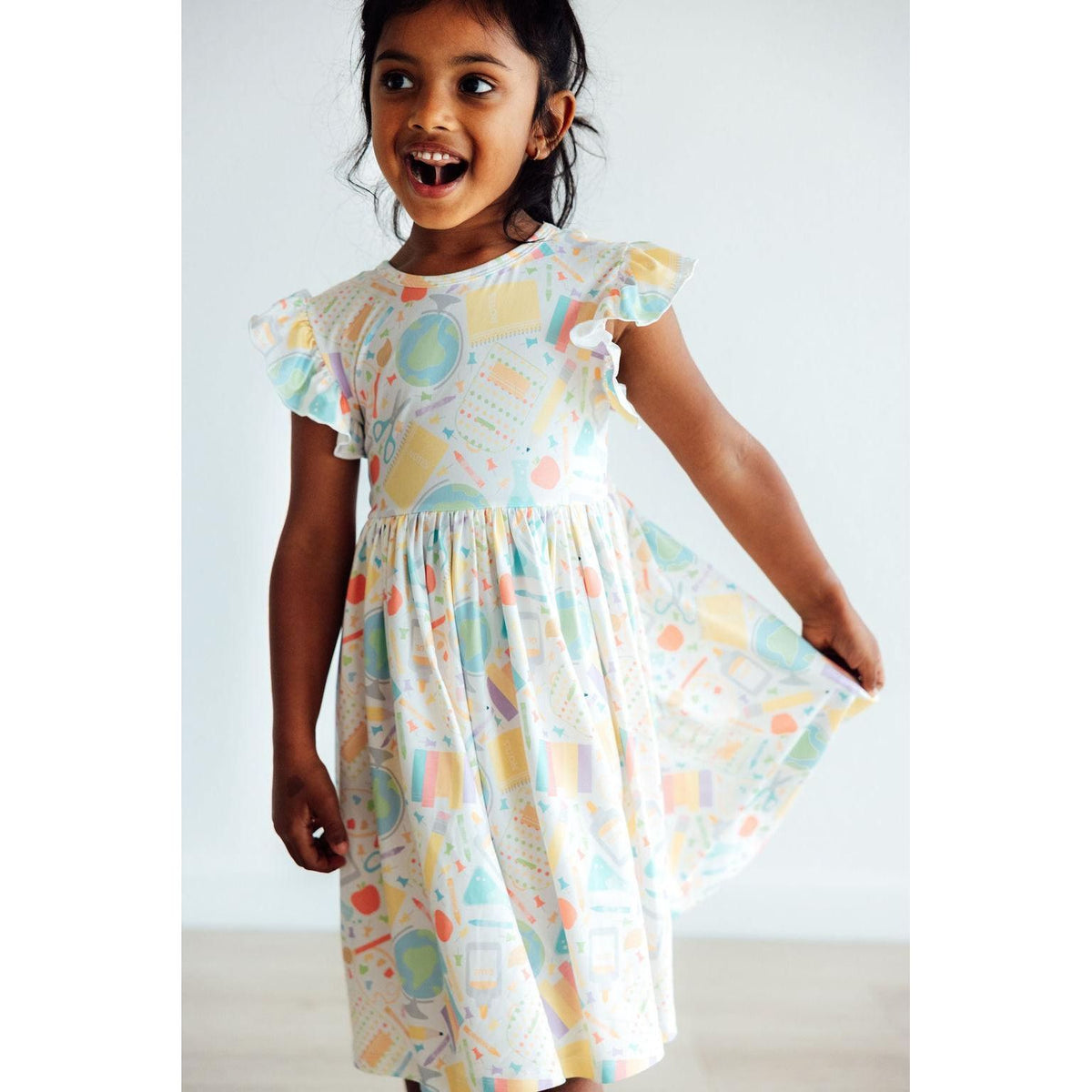 Campus Cutie Flutter Sleeve Twirl Dress