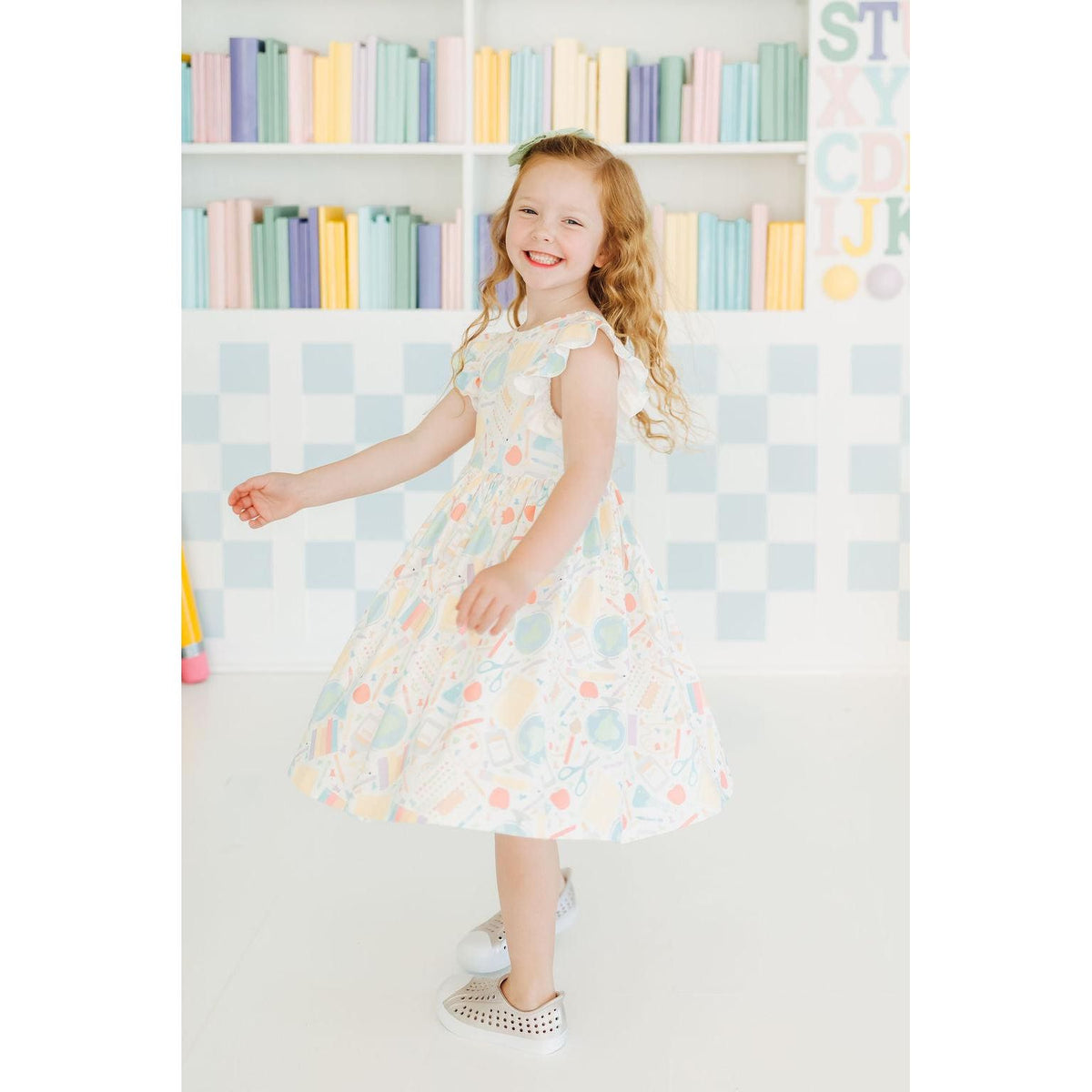 Campus Cutie Flutter Sleeve Twirl Dress