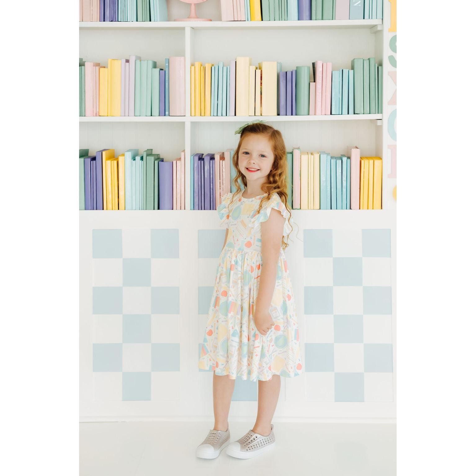 Campus Cutie Flutter Sleeve Twirl Dress