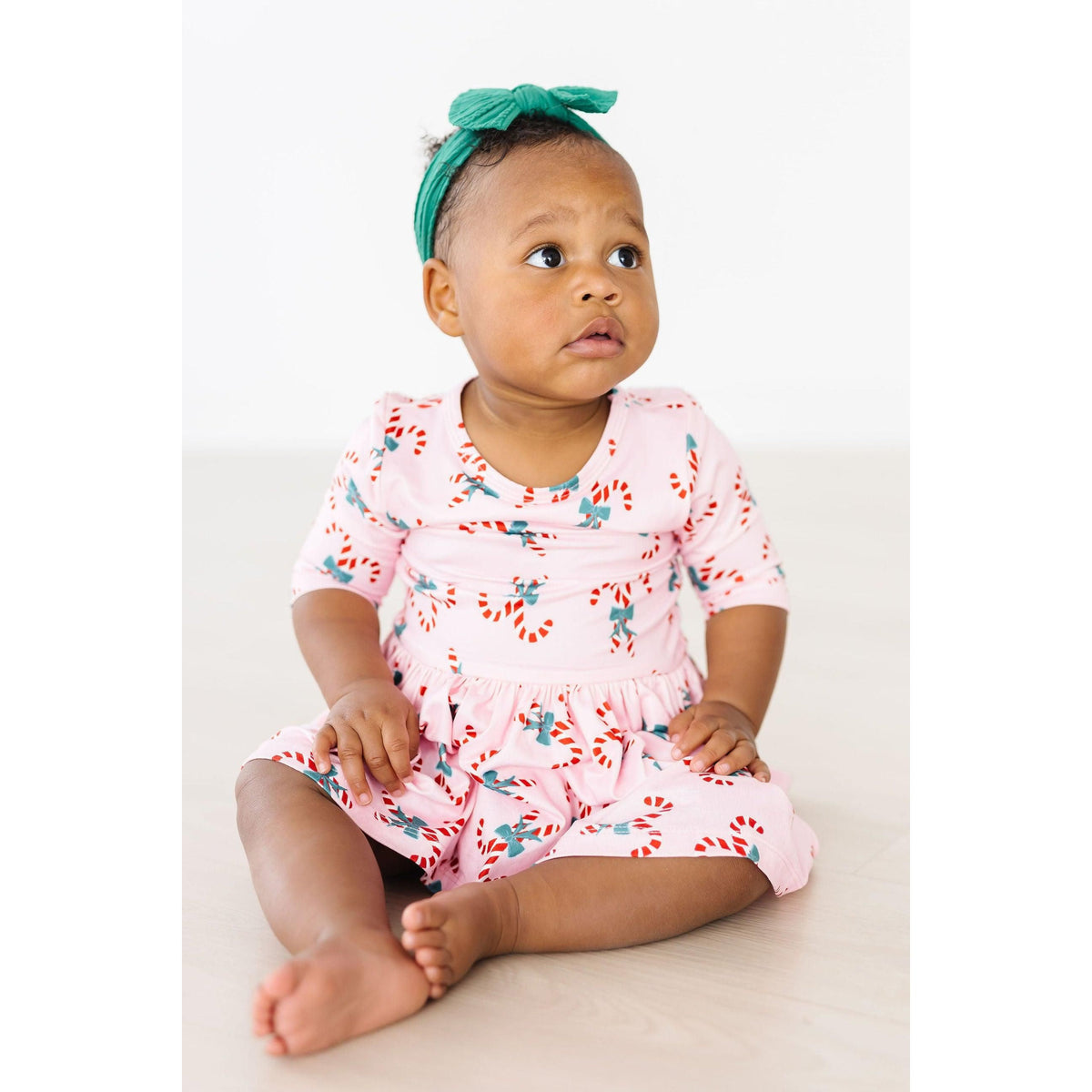 Candy Cane Cutie 3/4 Sleeve Twirl Bodysuit
