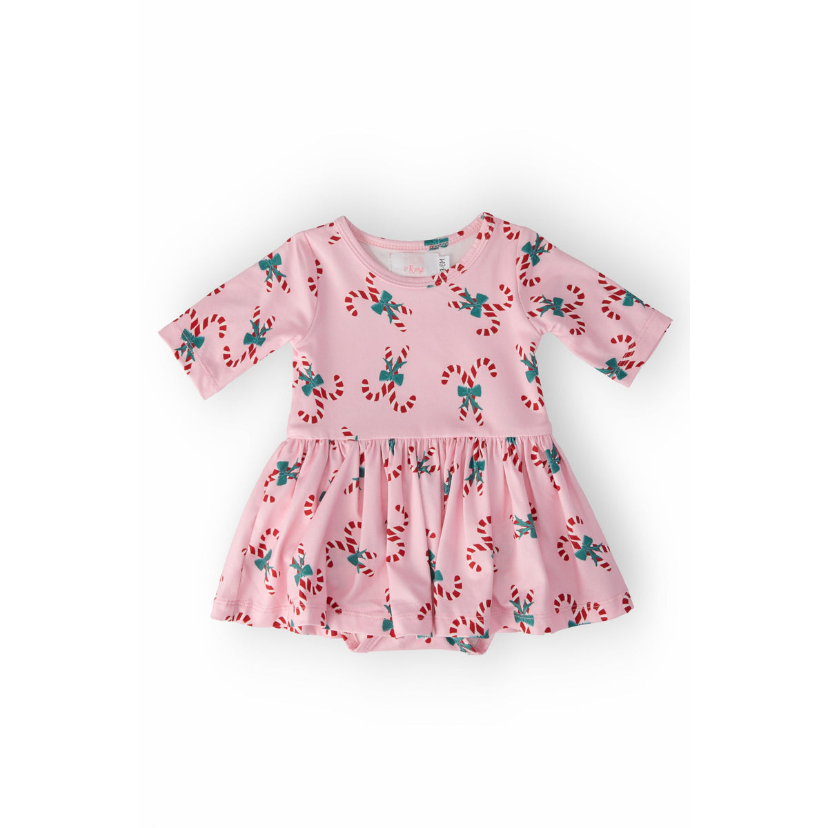 Candy Cane Cutie 3/4 Sleeve Twirl Bodysuit