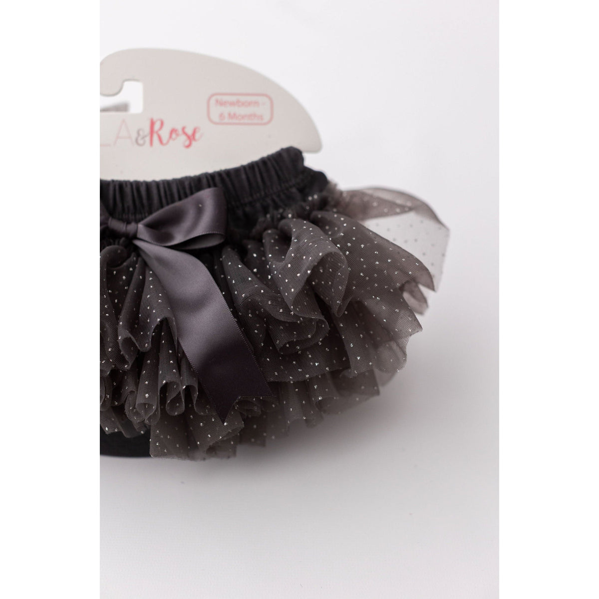 SALE Charcoal & Silver Glitter Ruffle Tutu Bloomer