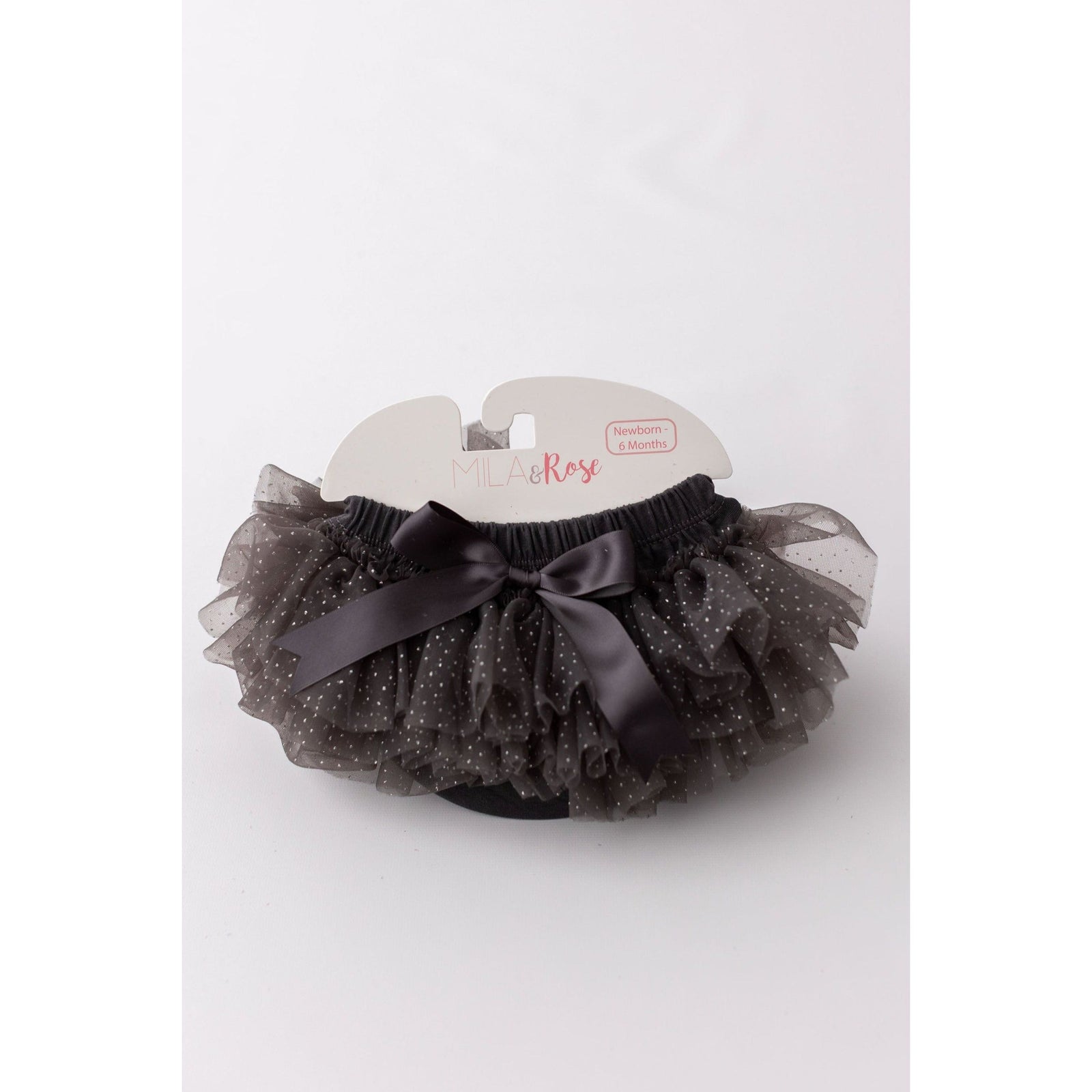 SALE Charcoal & Silver Glitter Ruffle Tutu Bloomer
