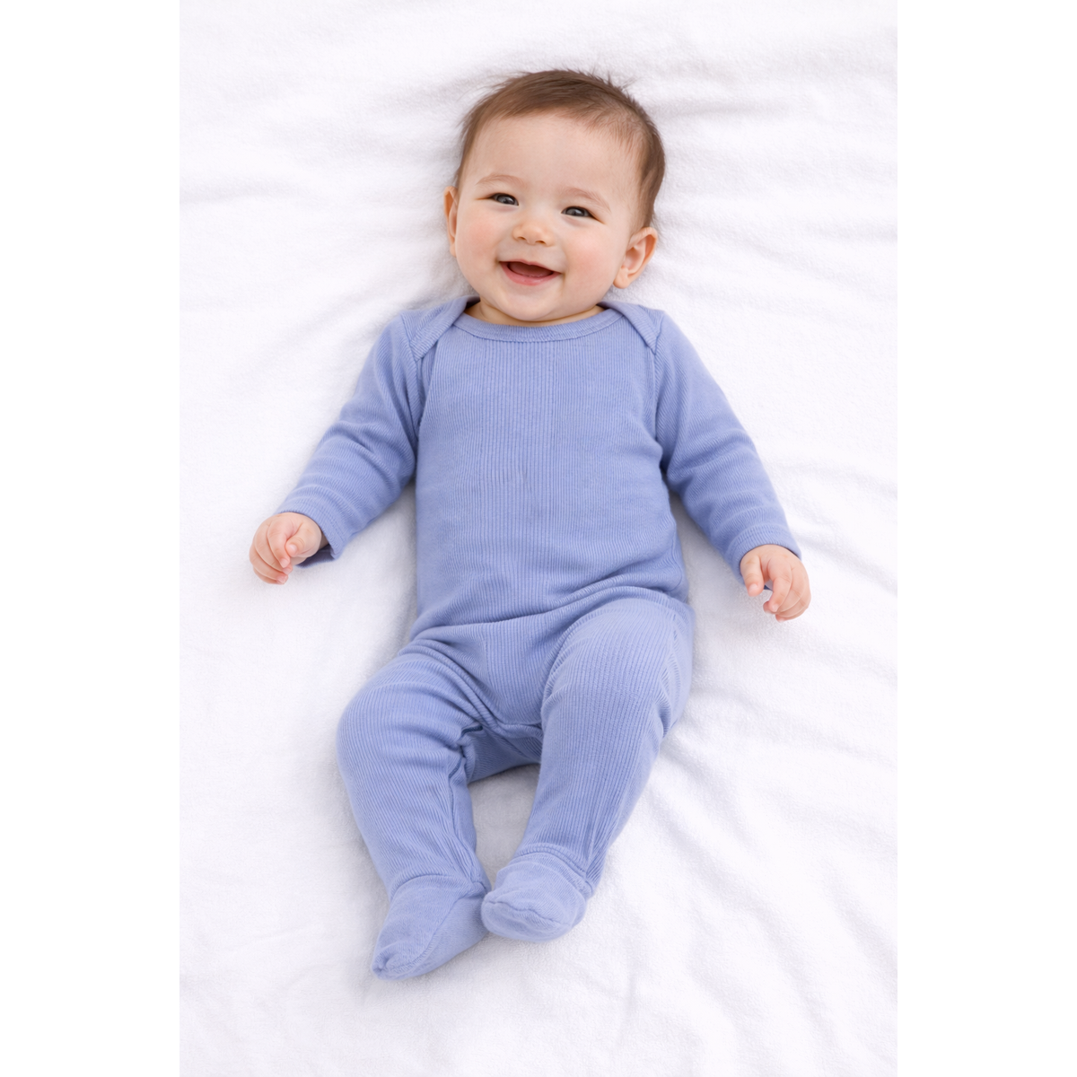 Variegated Rib Lap Tee Footie Pajama