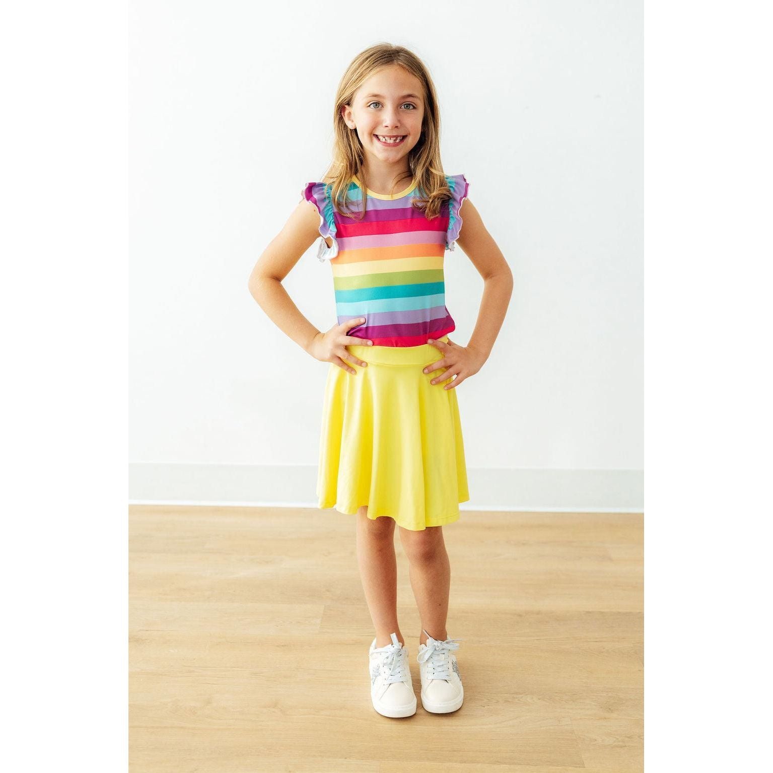 Cheerful Stripes S/S Ruffle Tee