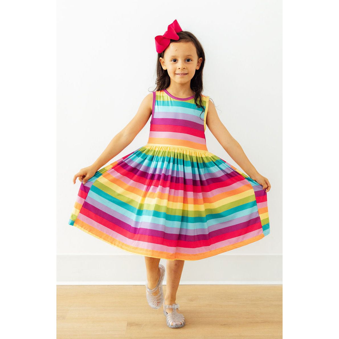 Cheerful Stripes Tank Twirl Dress