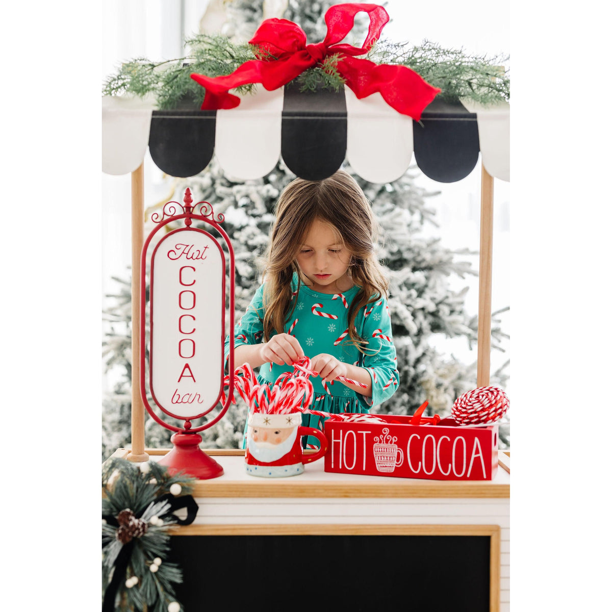 Christmas Candy 3/4 Sleeve Pocket Twirl Dress