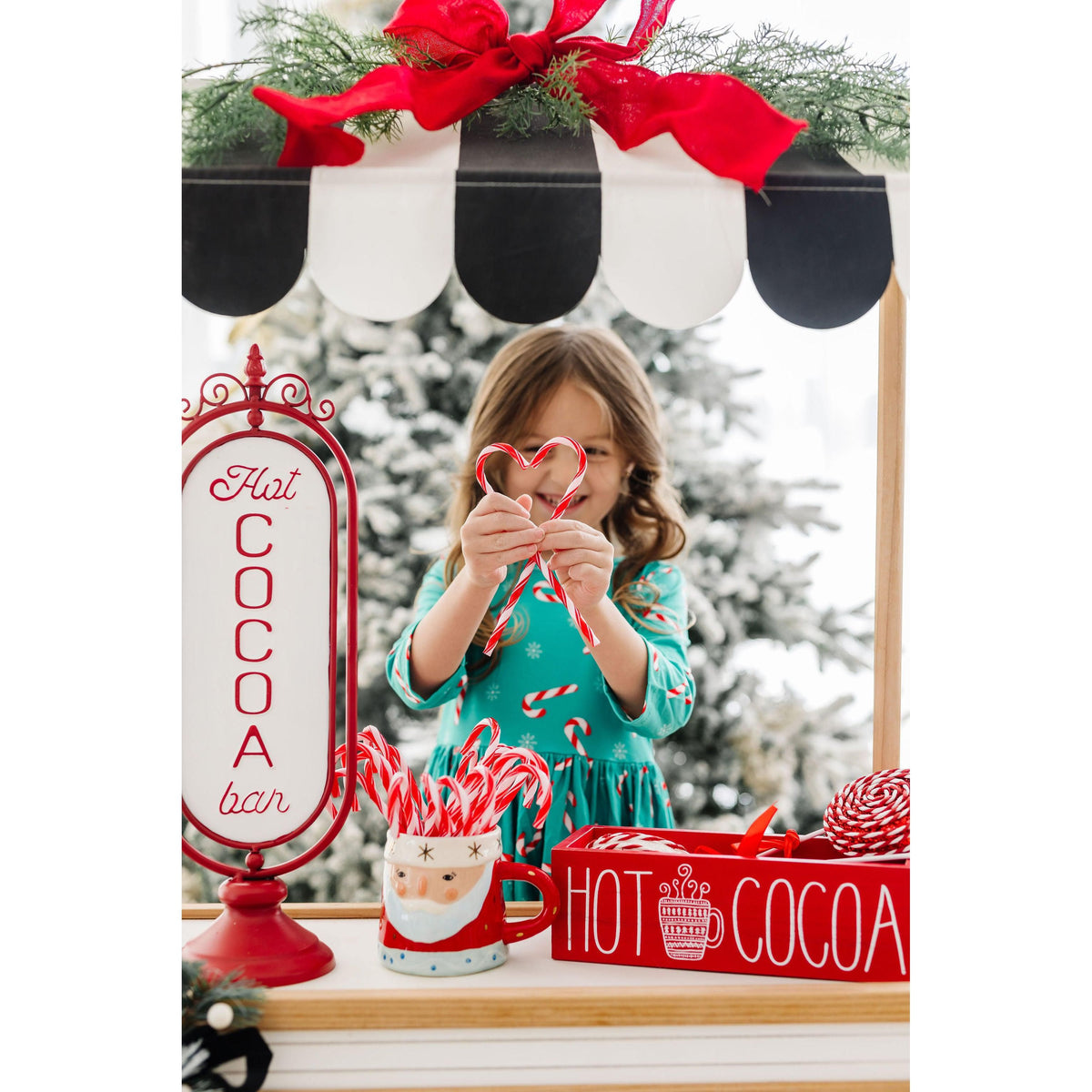 Christmas Candy 3/4 Sleeve Pocket Twirl Dress