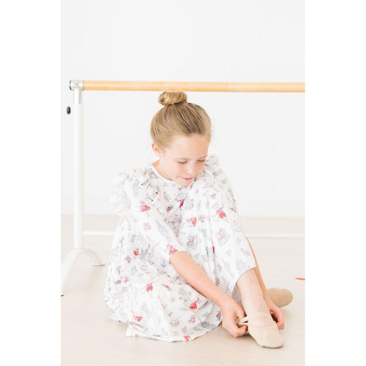 Clara's Christmas 3/4 Sleeve Ruffle Twirl Dress