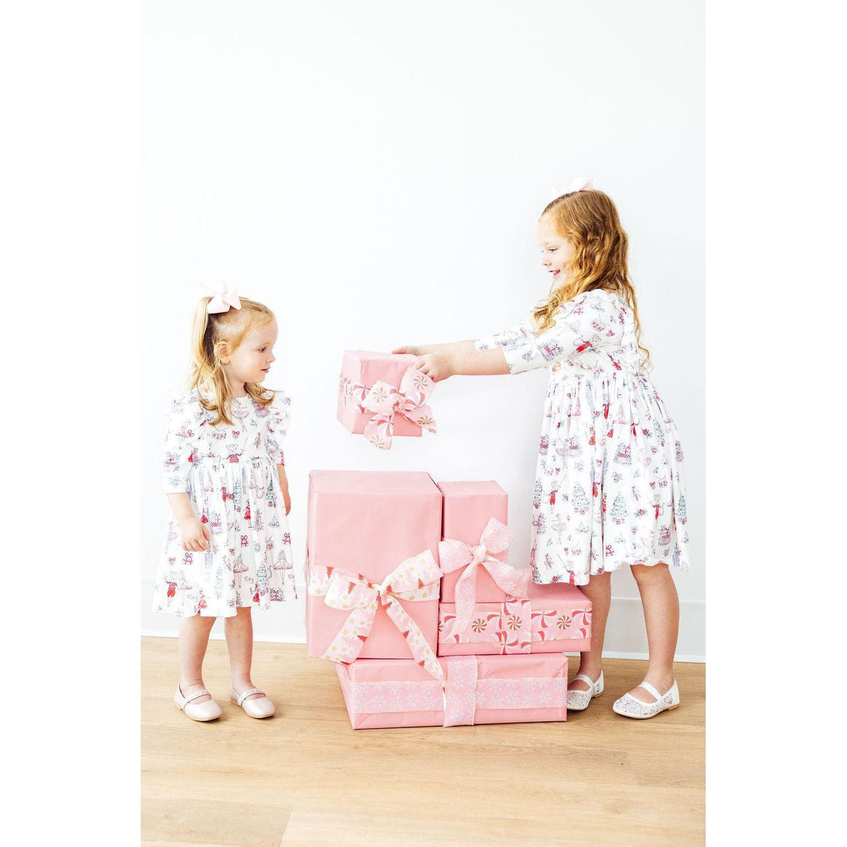 Clara's Christmas 3/4 Sleeve Ruffle Twirl Dress