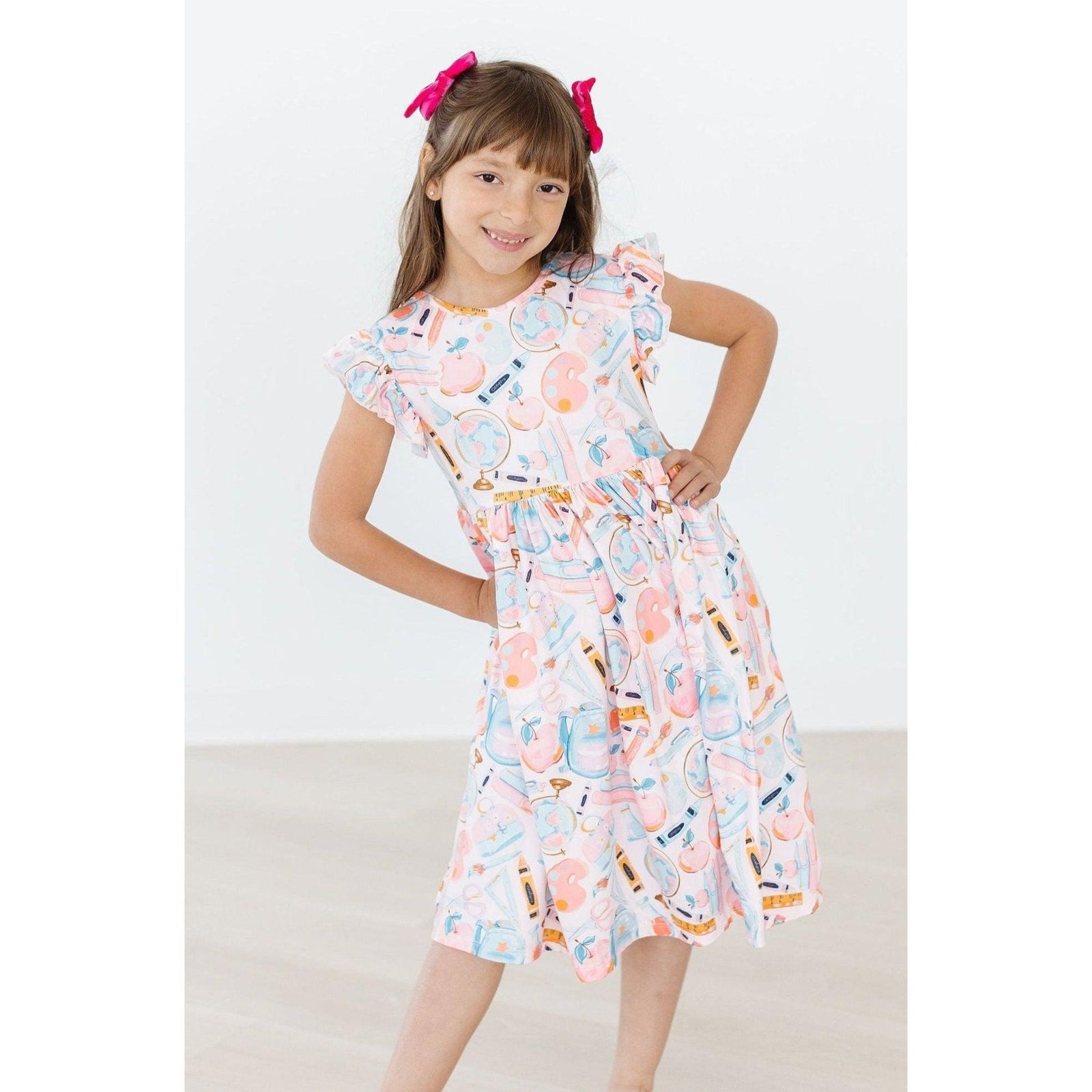 Class Act Flutter Sleeve Twirl Dress