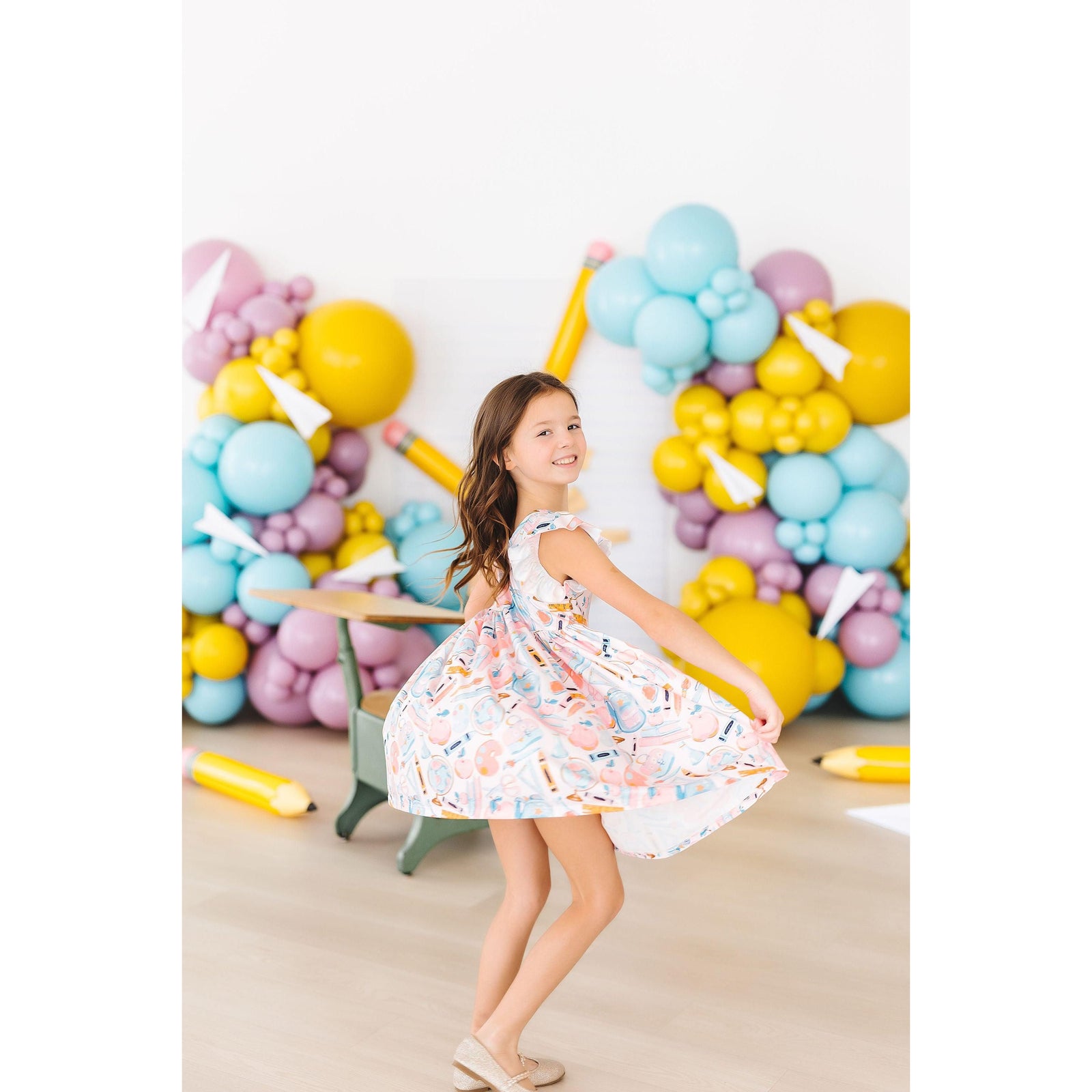 Class Act Flutter Sleeve Twirl Dress