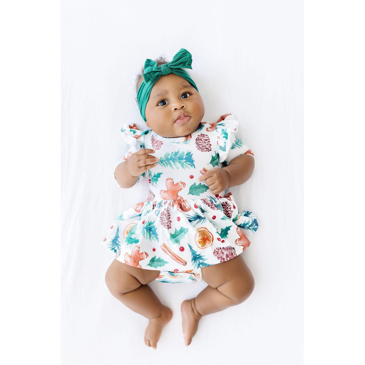 Classic Christmas Twirl Flutter Bodysuit