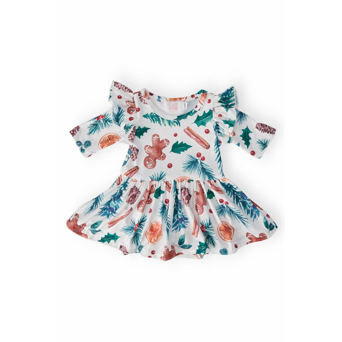 Classic Christmas Twirl Flutter Bodysuit