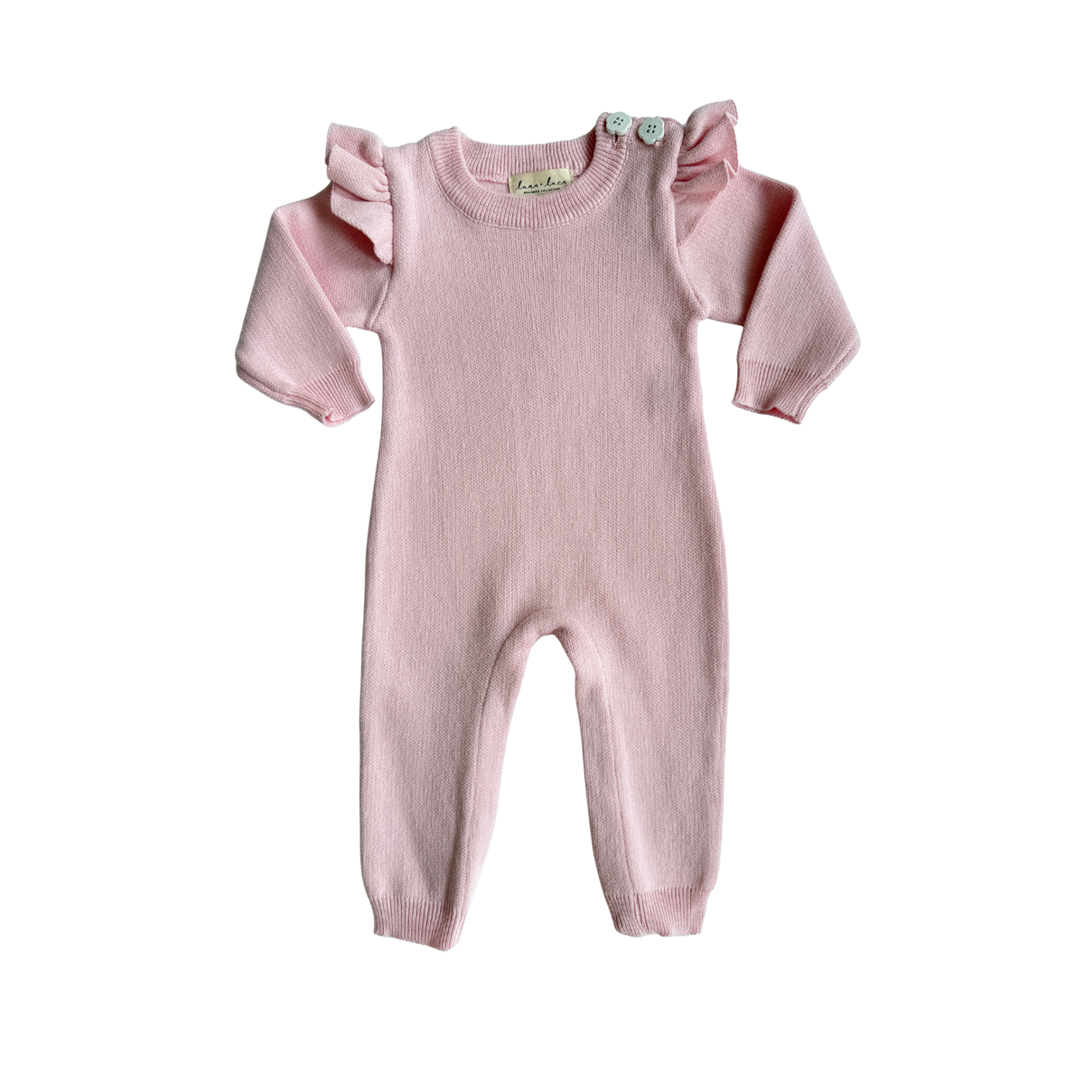 Classic Ruffle Jumpsuit - Powder Pink