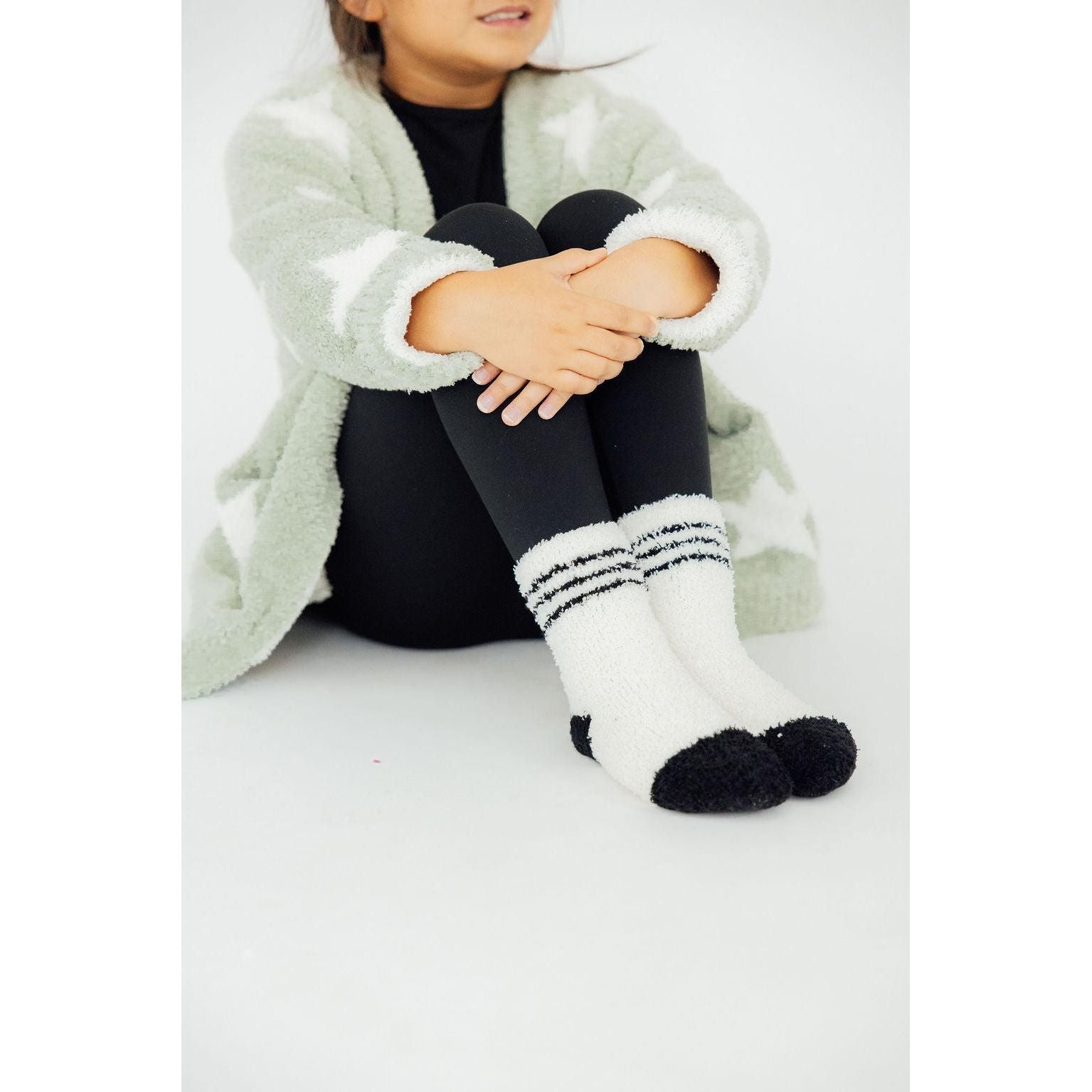 Coconut/Black Sporty Cozy Socks