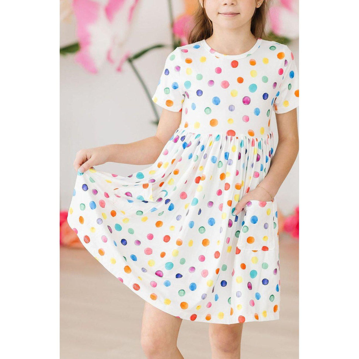 Colorful Dots S/S Pocket Twirl Dress