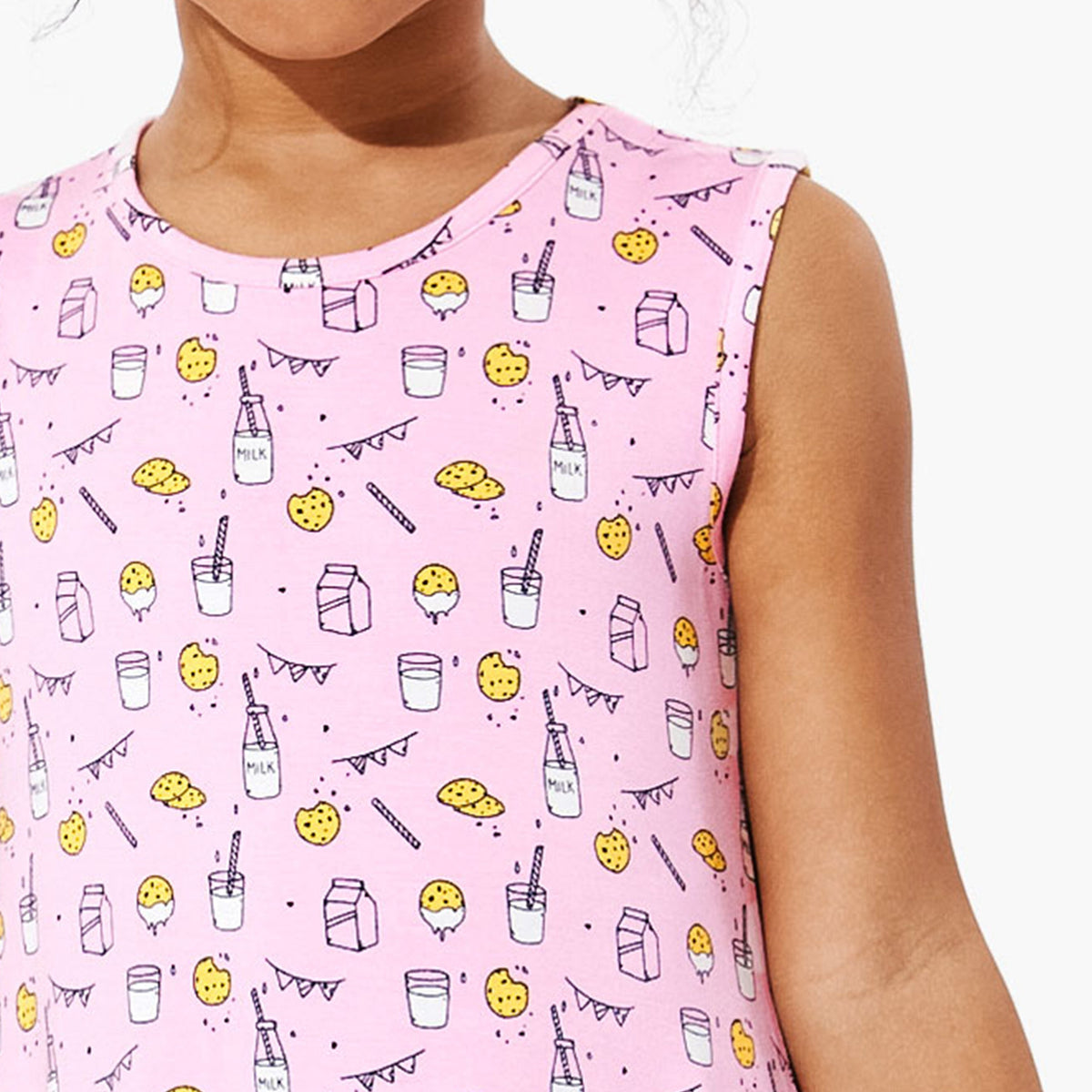 Milk & Cookies Pink Bamboo Girls' Sleeveless Dress