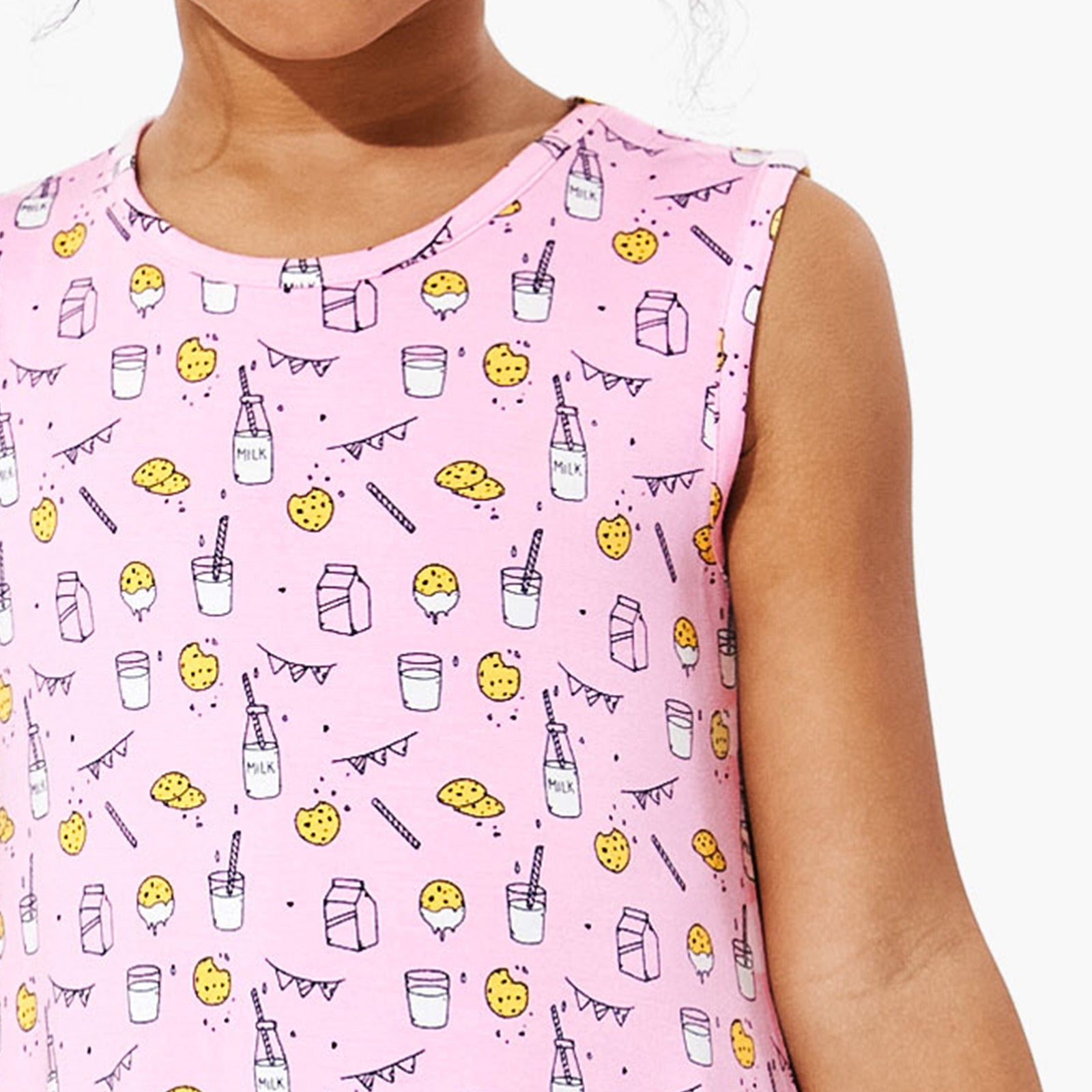 Milk & Cookies Pink Bamboo Girls' Sleeveless Dress