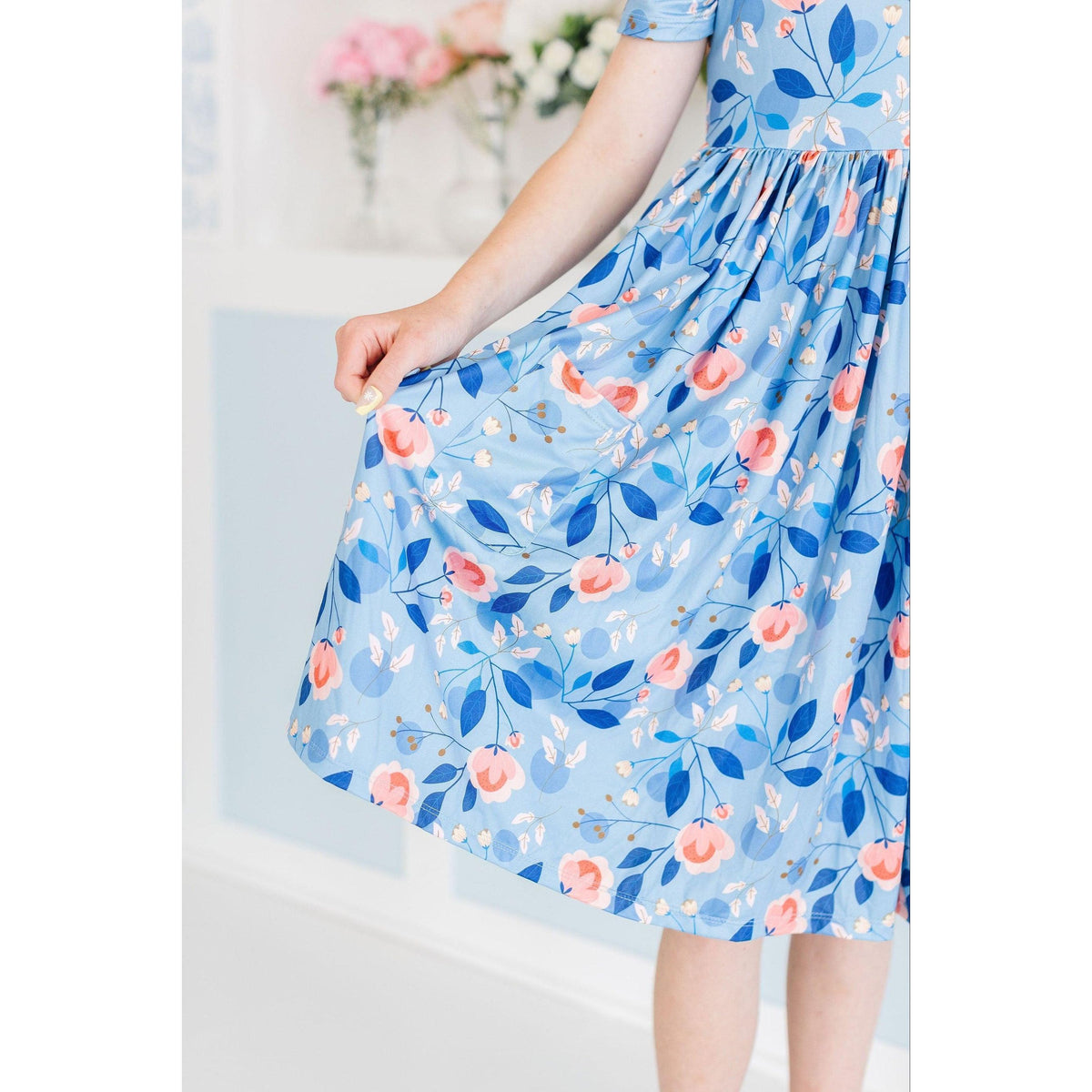 Country Blooms S/S Pocket Twirl Dress