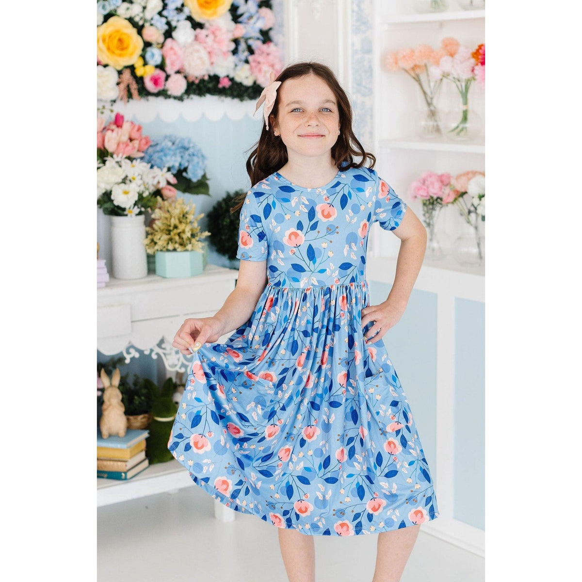 Country Blooms S/S Pocket Twirl Dress