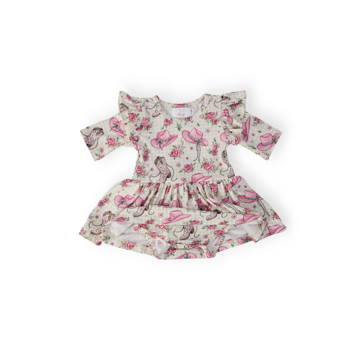 Cowgirl Cutie 3/4 Sleeve Flutter Twirl Bodysuit