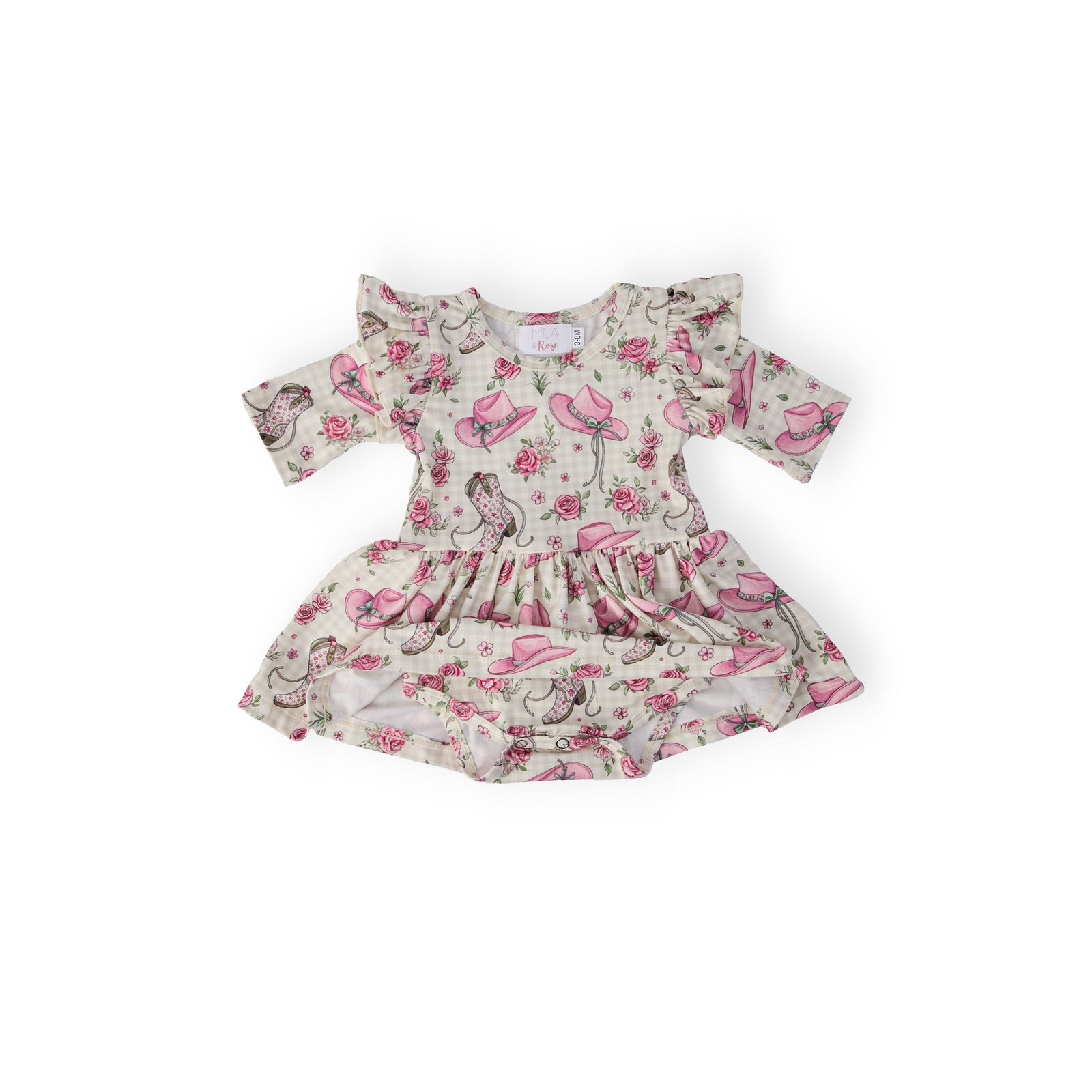 Cowgirl Cutie 3/4 Sleeve Flutter Twirl Bodysuit