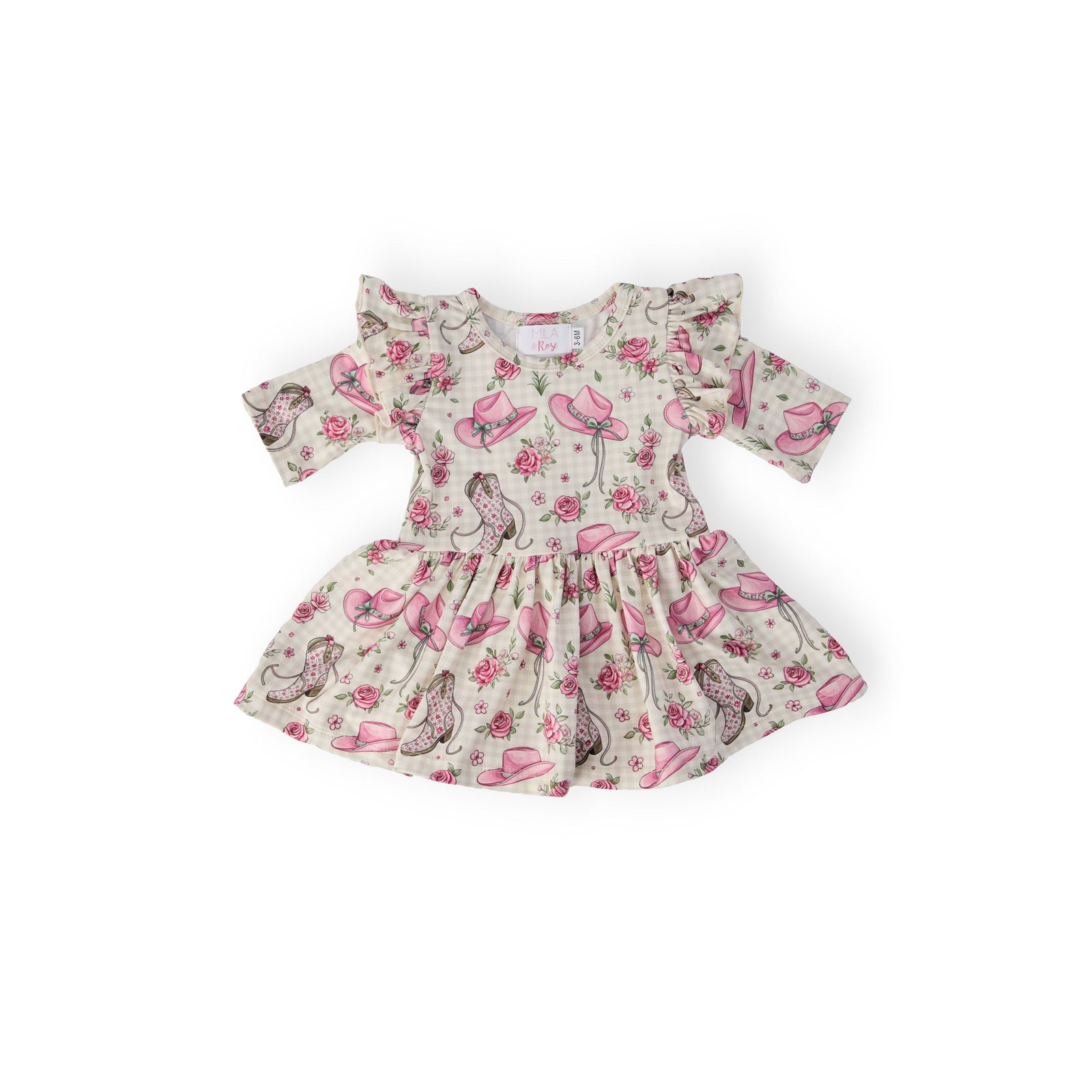 Cowgirl Cutie 3/4 Sleeve Flutter Twirl Bodysuit