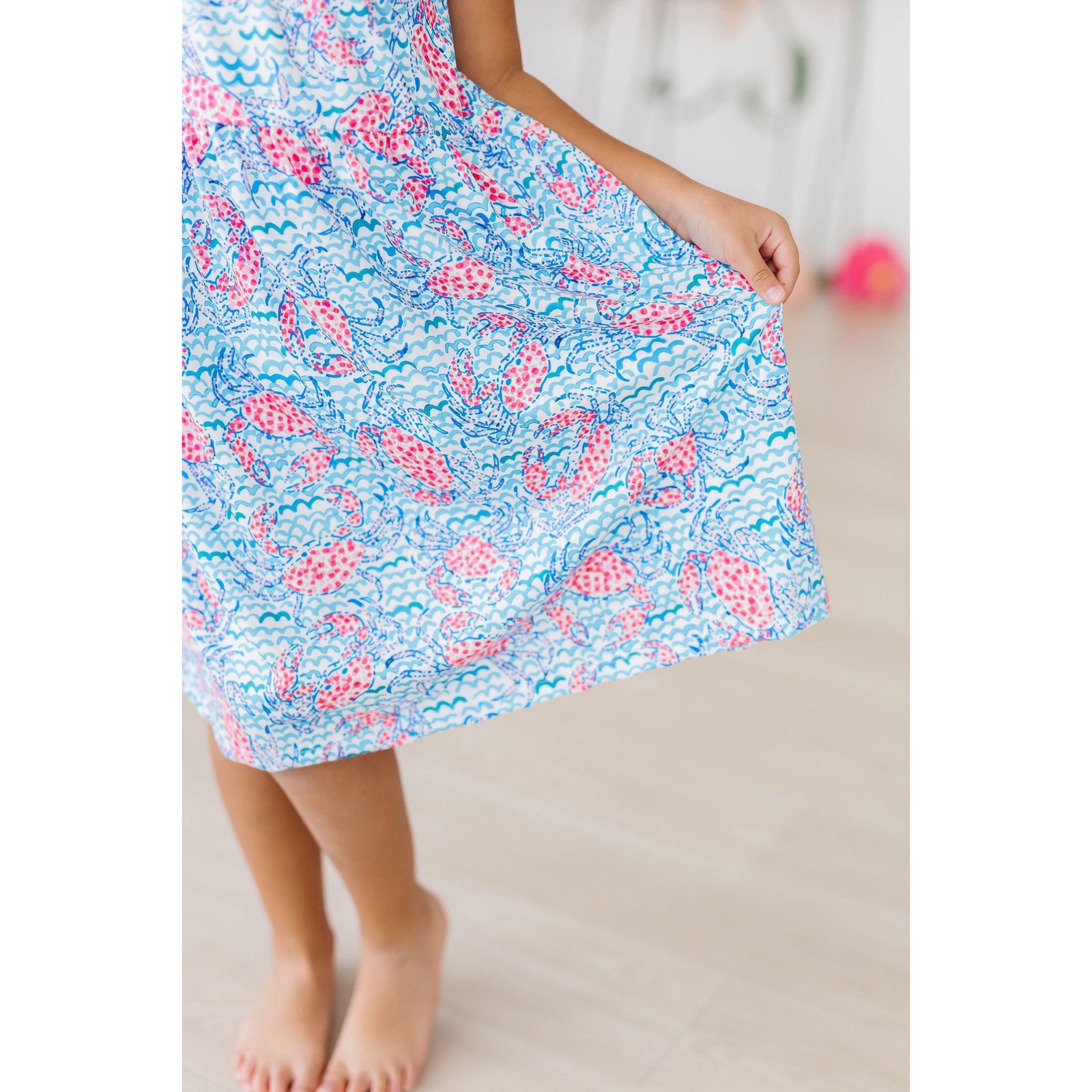 Crab Walk Ruffle Cross Back Dress