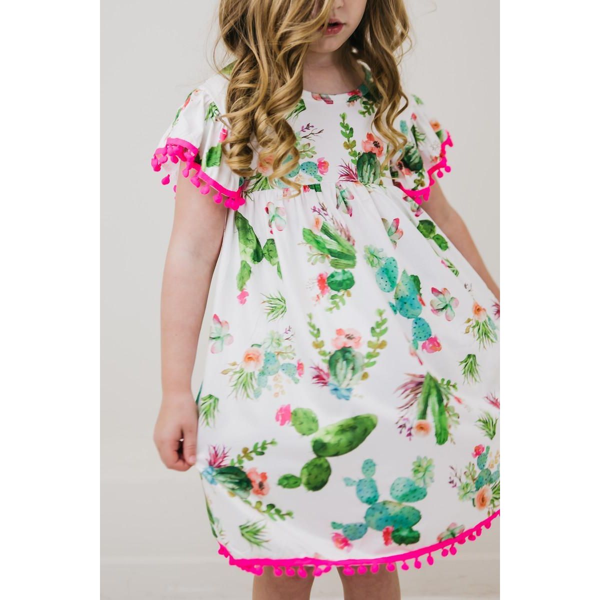 Cute Cactus Pom Pom Dress
