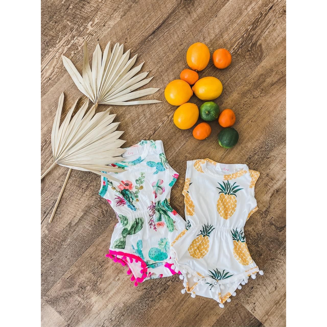Cute Cactus Pom Pom Romper