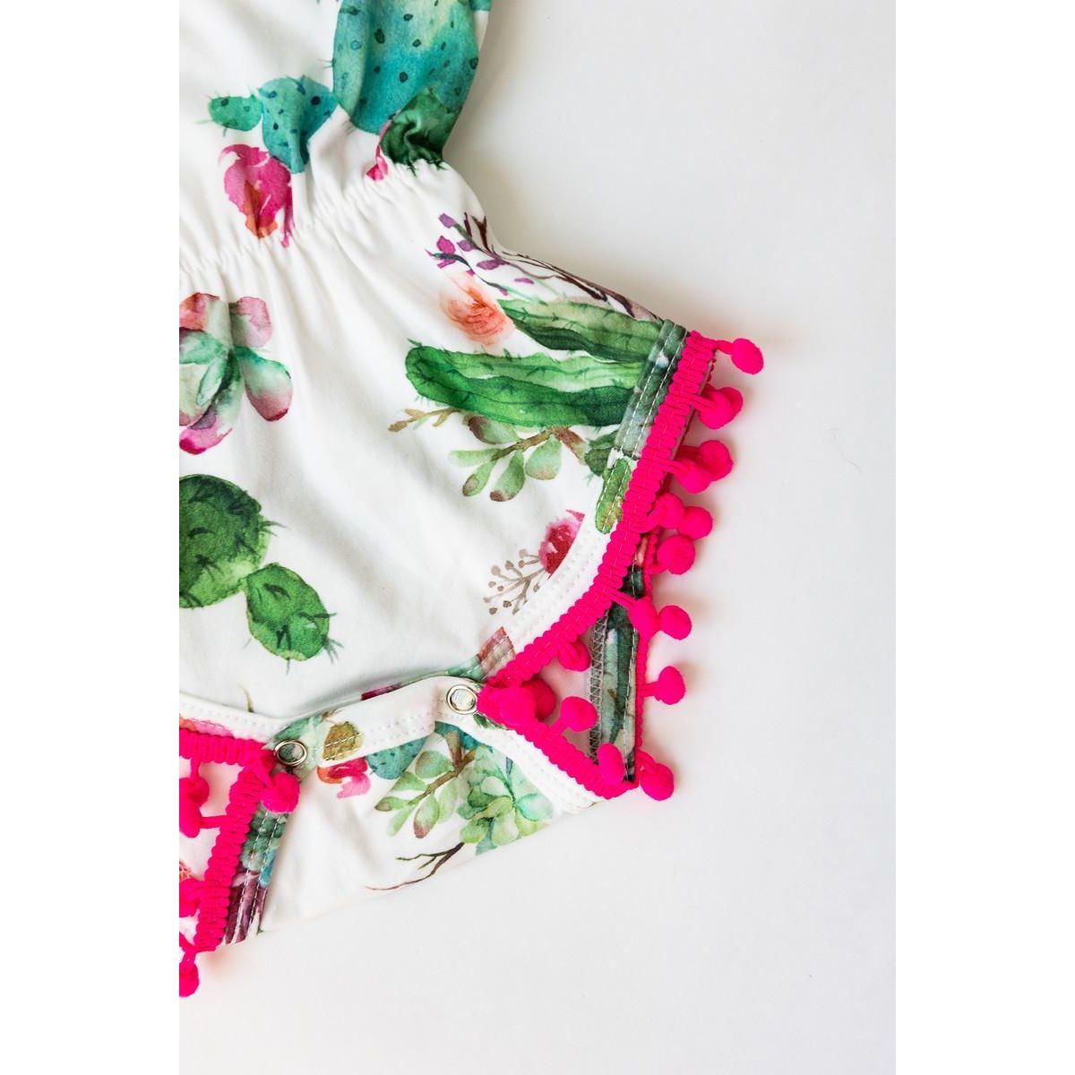 Cute Cactus Pom Pom Romper