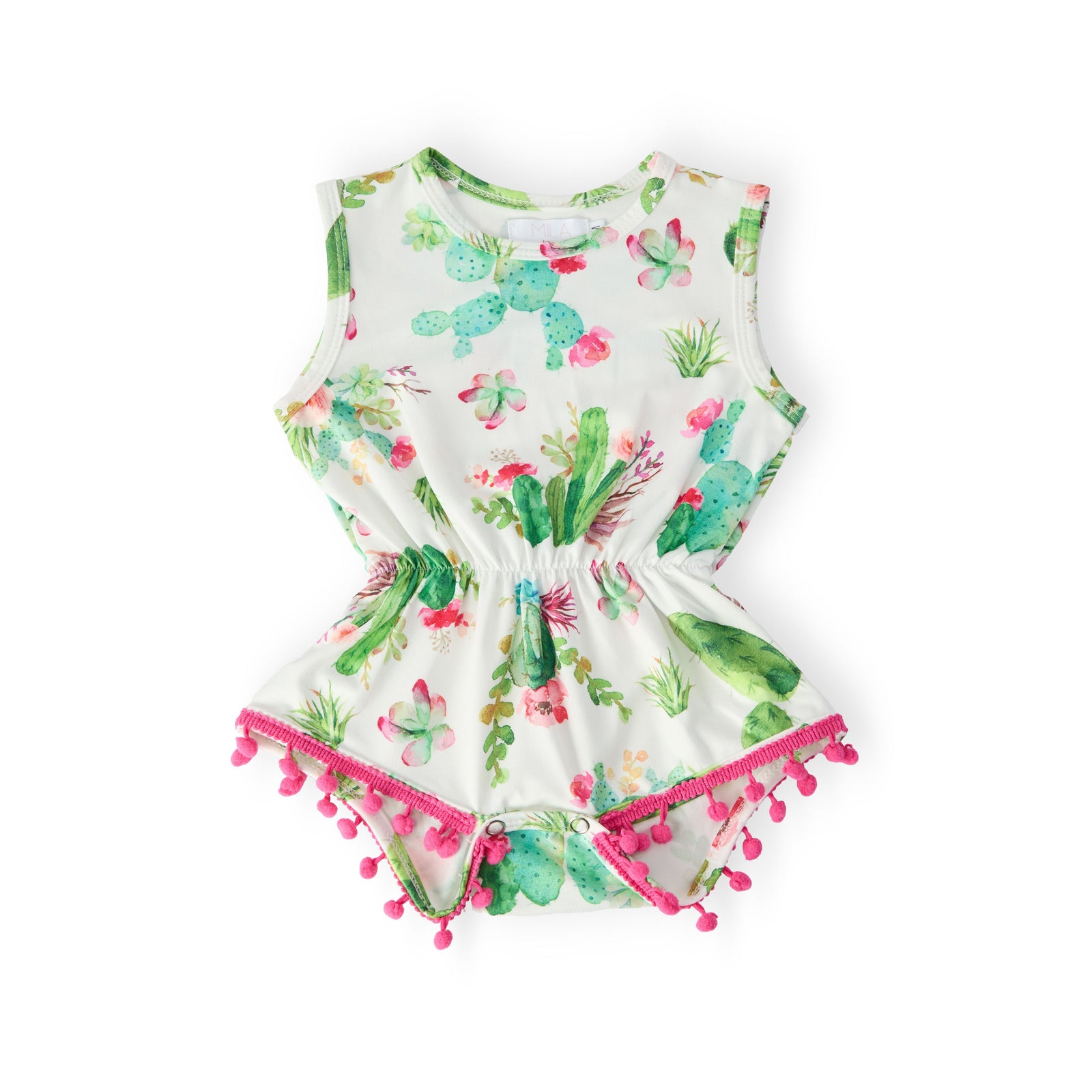 Cute Cactus Pom Pom Romper